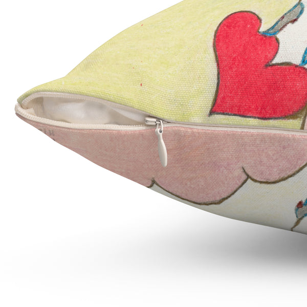 Let Your Heart Rise From The Ashes Like a Cosmic Phoenix! (1st Edition) (Spun Polyester Square Pillow)