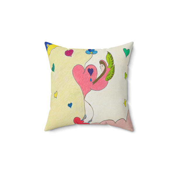 Let Your Heart Rise From The Ashes Like a Cosmic Phoenix! (1st Edition) (Spun Polyester Square Pillow)