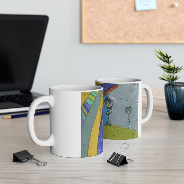 Flying Kites, Ceramic Mug, (11oz)