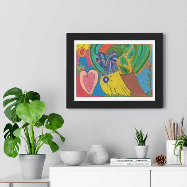 Swans in Love, Framed Horizontal Poster