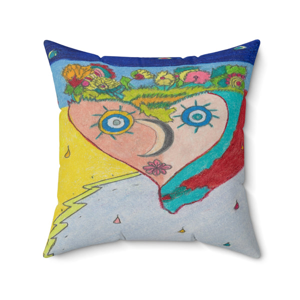 All Weathering Cosmic Heart, Weathers Any Conditions! (1st Edition) (Spun Polyester Square Pillow)