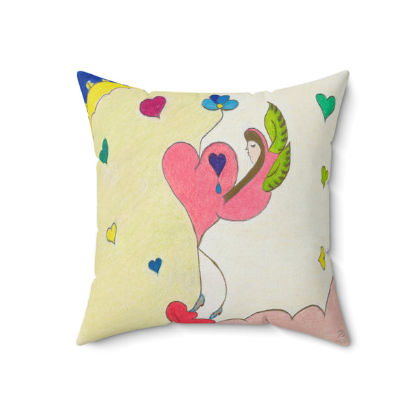 Let Your Heart Rise From The Ashes Like a Cosmic Phoenix! (1st Edition) (Spun Polyester Square Pillow)