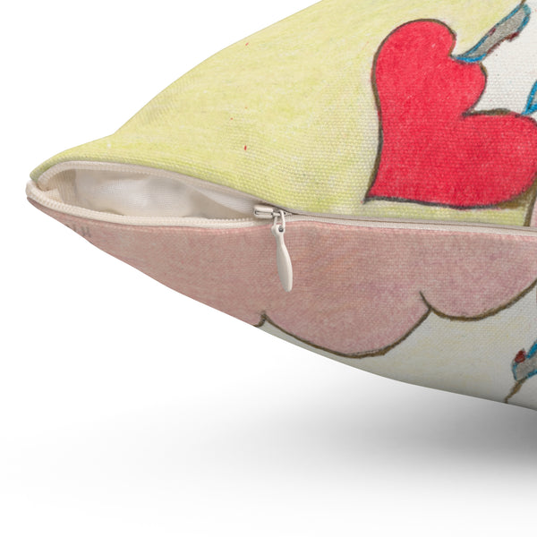 Let Your Heart Rise From The Ashes Like a Cosmic Phoenix! (1st Edition) (Spun Polyester Square Pillow)
