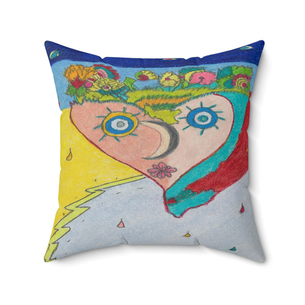 All Weathering Cosmic Heart, Weathers Any Conditions! (1st Edition) (Spun Polyester Square Pillow)