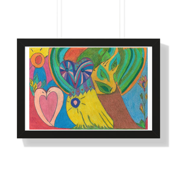 Swans in Love, Framed Horizontal Poster
