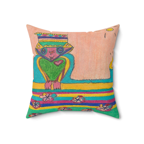 Celebrate Your Braveheart, With a Crown Adorned With Birthday Candles! (Spun Polyester Square Pillow)