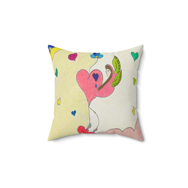 Let Your Heart Rise From The Ashes Like a Cosmic Phoenix! (1st Edition) (Spun Polyester Square Pillow)