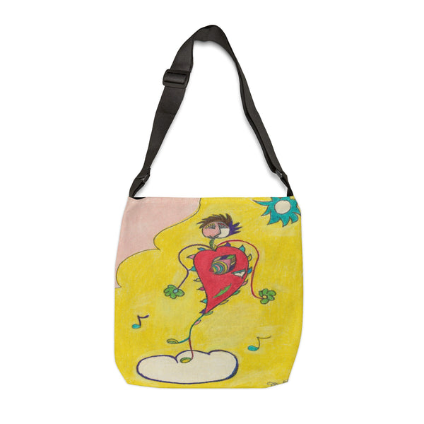 Blissful Heart, Dance Your Heart Out! Adjustable Tote Bag (AOP)