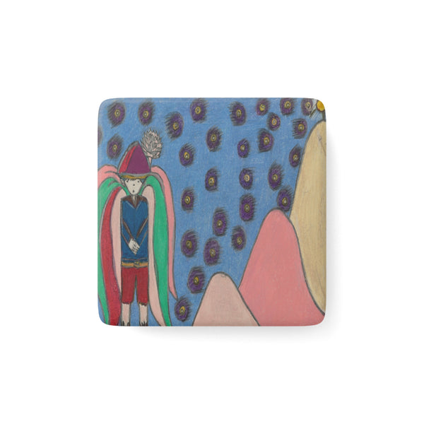 Bright Side Angel, Porcelain Magnet, Square