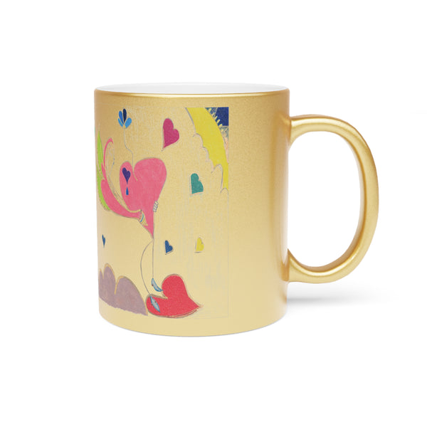 Cosmic Heart Phoenix (2nd Edition), (Expanded View), Metallic Mug (Silver\Gold)