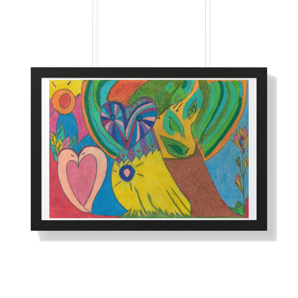 Swans in Love, Framed Horizontal Poster