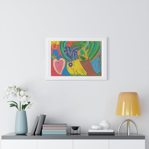 Swans in Love, Framed Horizontal Poster