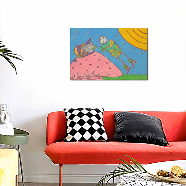 Full Moon, HC_C22 Canvas with Mounting Brackets 12x18in (horizontal)