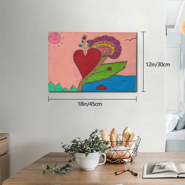 Upright in Heart,, (My Valentine's): HC_C22 Canvas with Mounting Brackets 12x18in (horizontal)