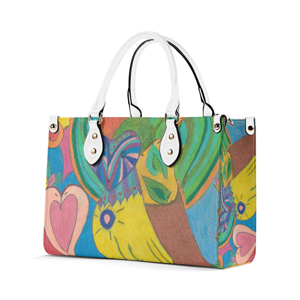Swans In Love, Multiple Sizes Upgraded Luxury Women PU Leather Handbag