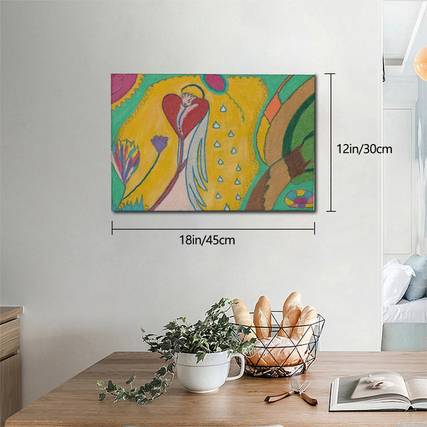 Angel Full of Heart, HC_C22 Canvas with Mounting Brackets 12x18in (horizontal)