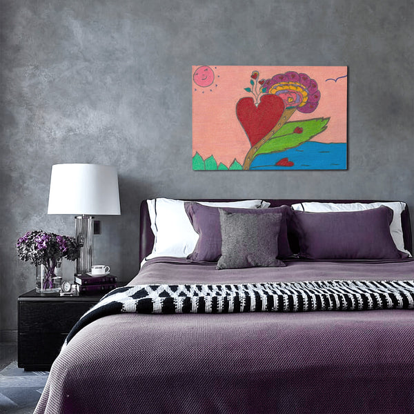 Upright in Heart,, (My Valentine's): HC_C22 Canvas with Mounting Brackets 12x18in (horizontal)