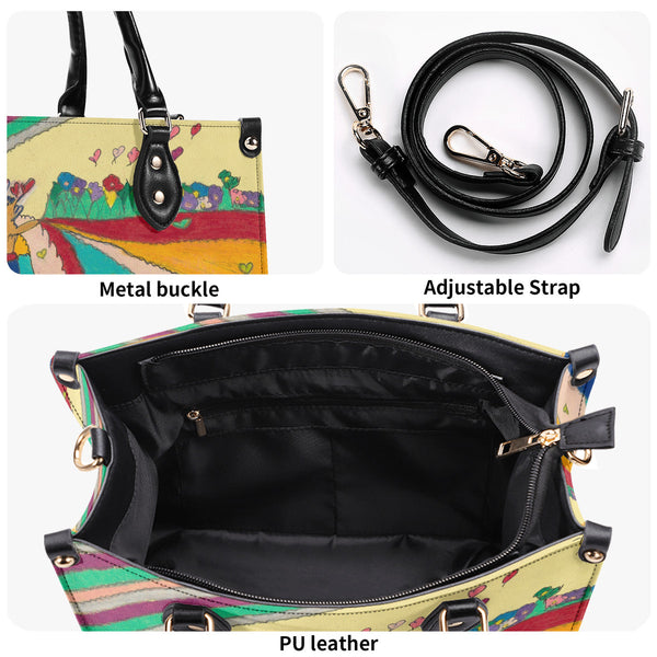 Noble King of Hearts, Multiple Sizes Upgraded Luxury Women PU Leather Handbag