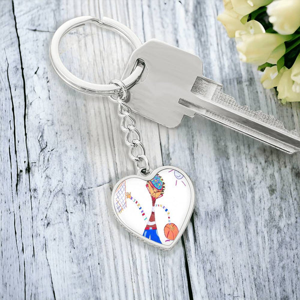 Dribble, Graphic Heart Keychain