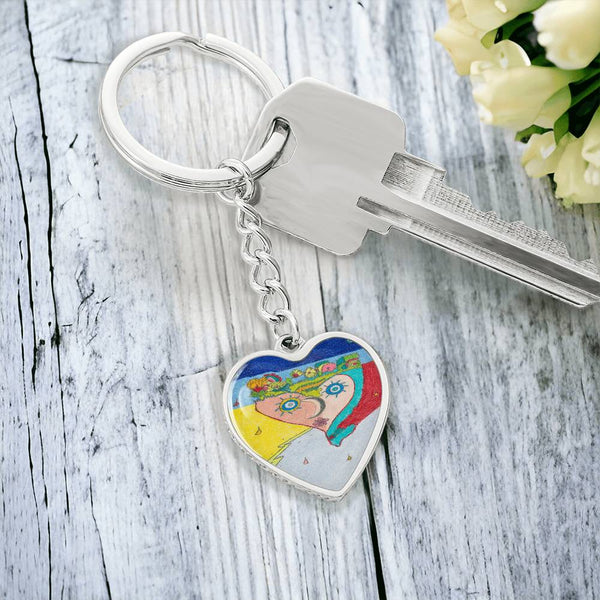 Cosmic Heart (1st Edition), Graphic Heart Keychain