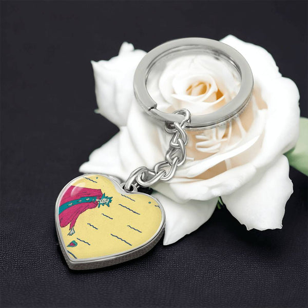 Noble Queen of Hearts, Graphic Heart Keychain