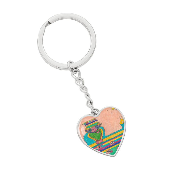 Brave Heart, Graphic Heart Keychain