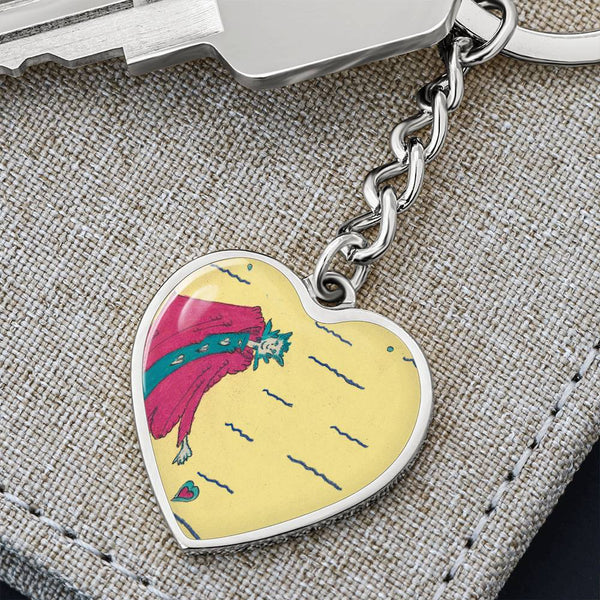 Noble Queen of Hearts, Graphic Heart Keychain