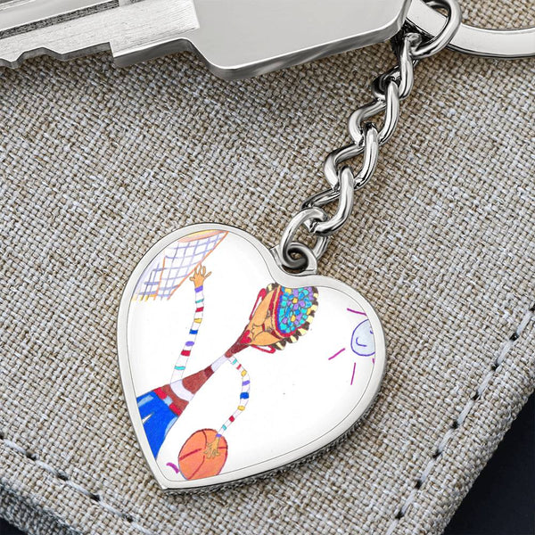 Dribble, Graphic Heart Keychain