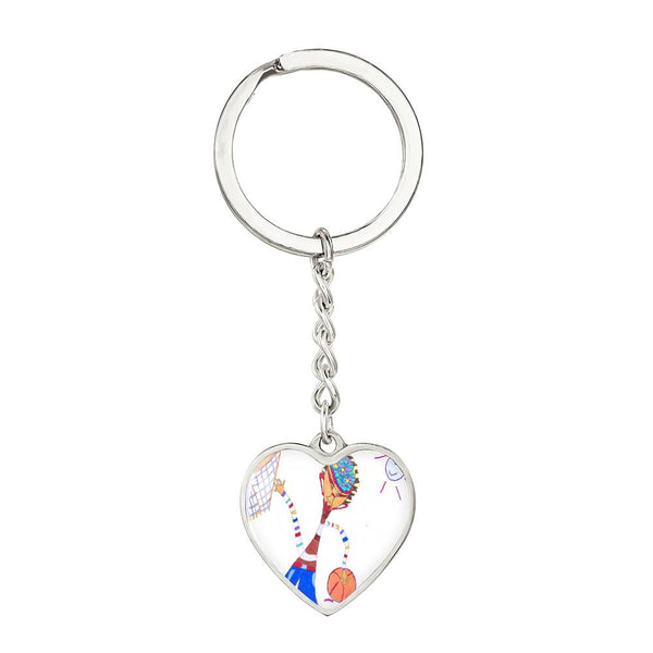 Dribble, Graphic Heart Keychain