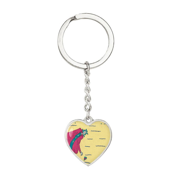 Noble Queen of Hearts, Graphic Heart Keychain