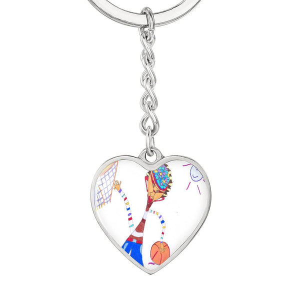 Dribble, Graphic Heart Keychain