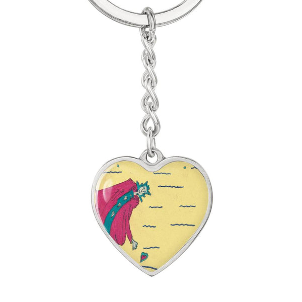 Noble Queen of Hearts, Graphic Heart Keychain