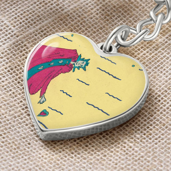 Noble Queen of Hearts, Graphic Heart Keychain