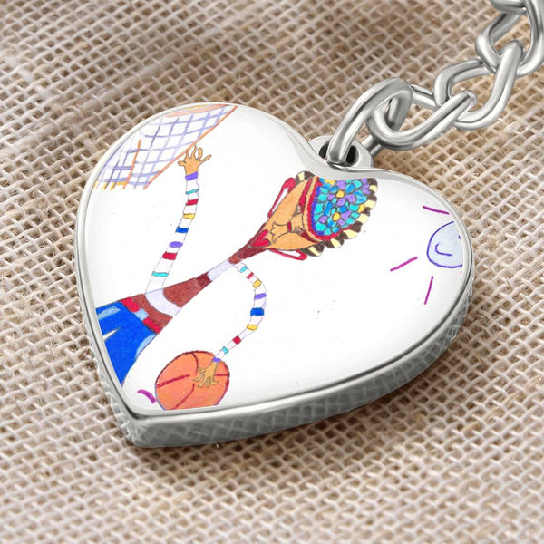 Dribble, Graphic Heart Keychain