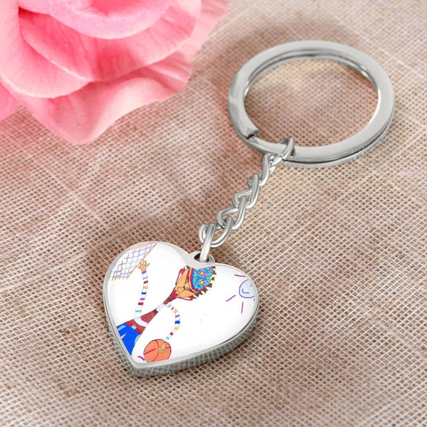 Dribble, Graphic Heart Keychain