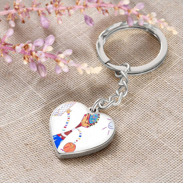 Dribble, Graphic Heart Keychain