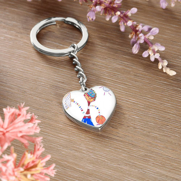 Dribble, Graphic Heart Keychain