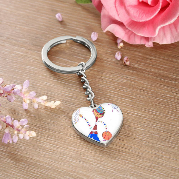 Dribble, Graphic Heart Keychain