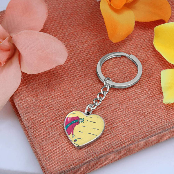 Noble Queen of Hearts, Graphic Heart Keychain