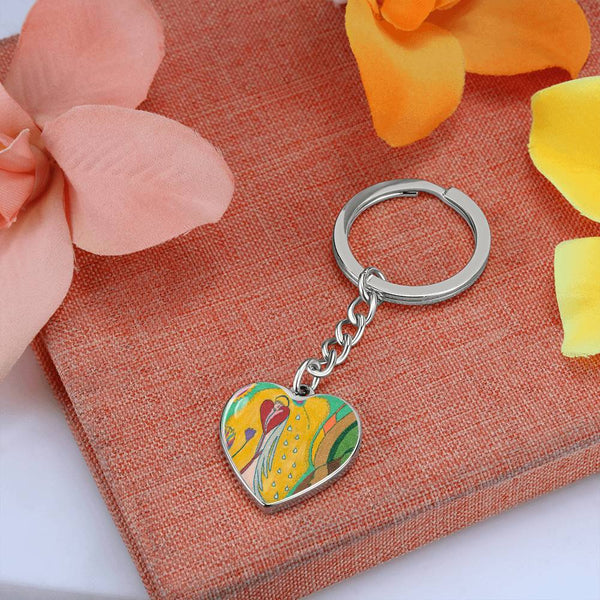 Angel Full of Heart, Graphic Heart Keychain