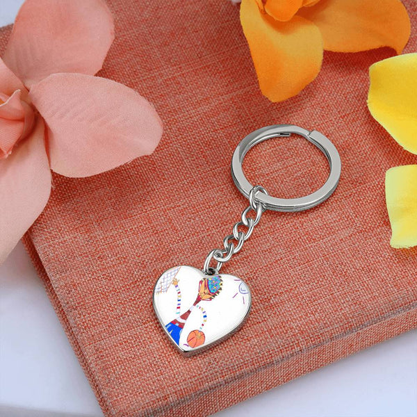 Dribble, Graphic Heart Keychain