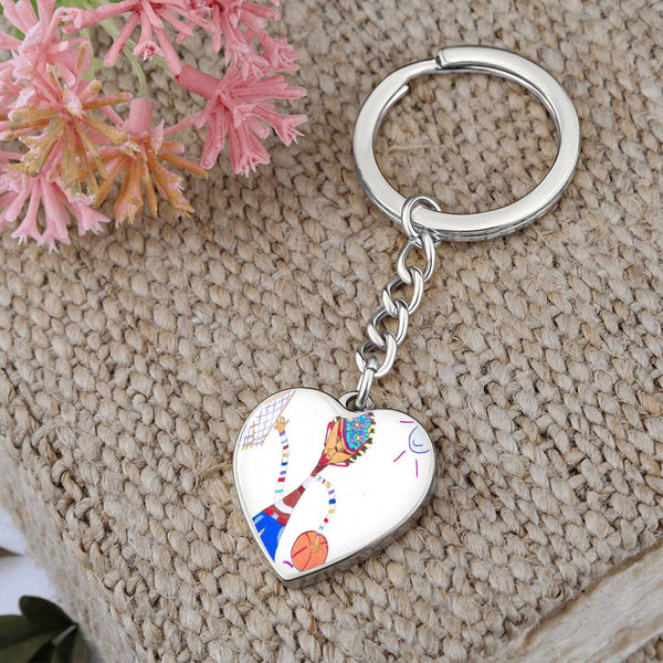 Dribble, Graphic Heart Keychain