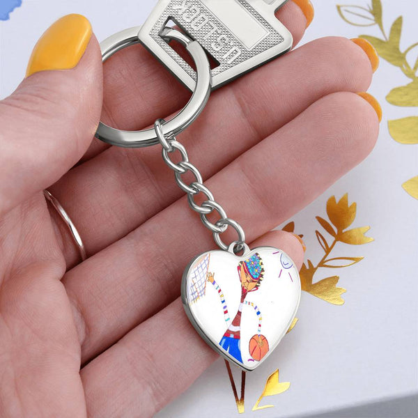 Dribble, Graphic Heart Keychain