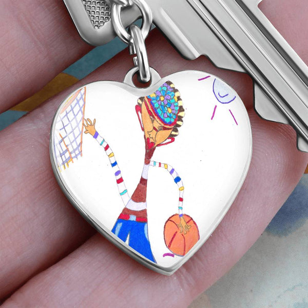 Dribble, Graphic Heart Keychain