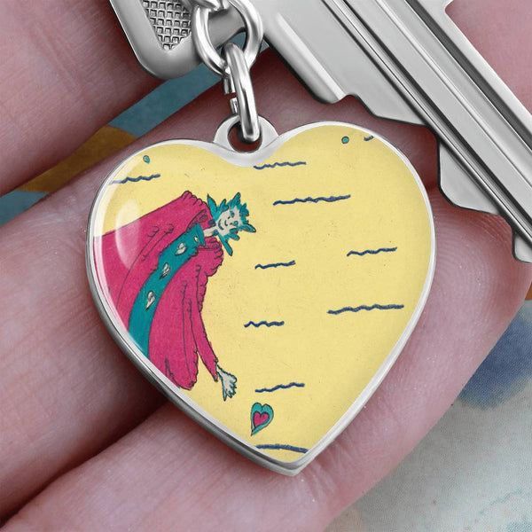 Noble Queen of Hearts, Graphic Heart Keychain