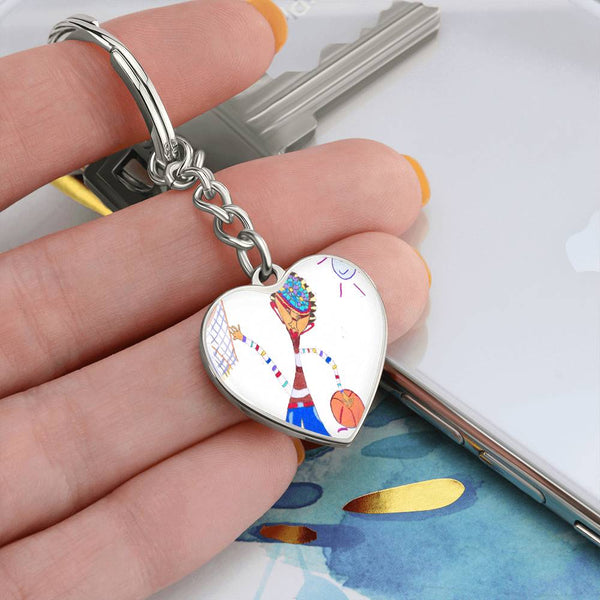 Dribble, Graphic Heart Keychain