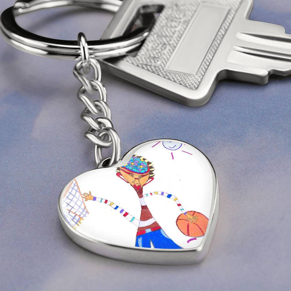 Dribble, Graphic Heart Keychain