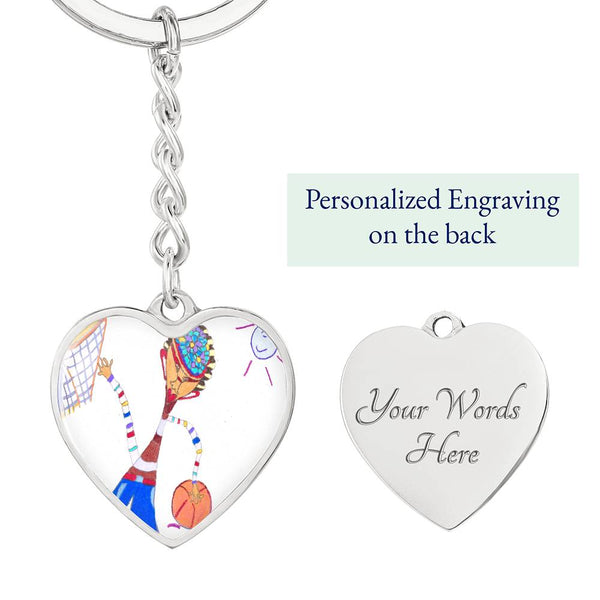 Dribble, Graphic Heart Keychain