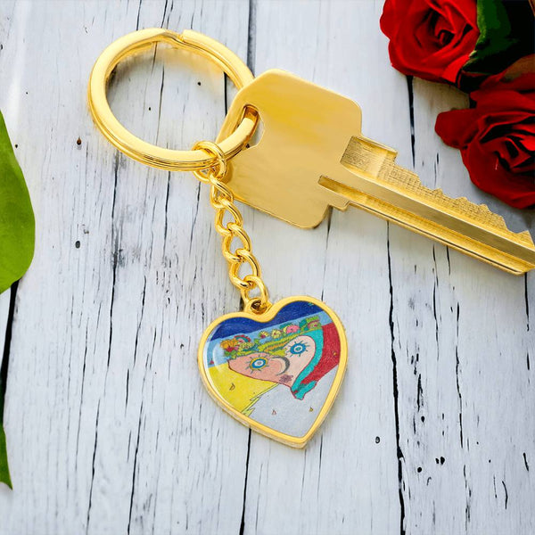 Cosmic Heart (1st Edition), Graphic Heart Keychain