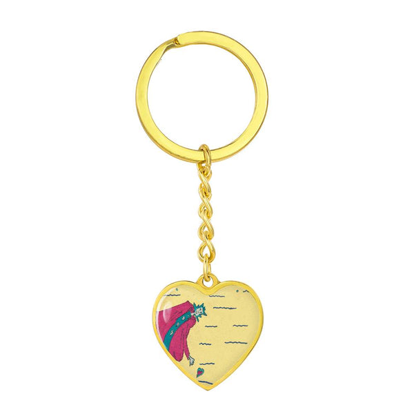 Noble Queen of Hearts, Graphic Heart Keychain